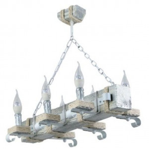 Люстра дерев'яна виробництво Sirius S7088/6 (біле срібло) на 6 лампочек Люстра дерев'яна виробництво Sirius S7088/6 (біле срібло) на 6 лампочек