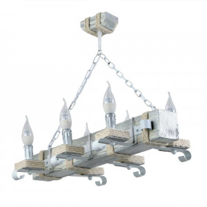 Люстра дерев'яна виробництво Sirius S7088/6 (біле срібло) на 6 лампочек Люстра дерев'яна виробництво Sirius S7088/6 (біле срібло) на 6 лампочек