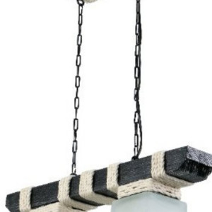 Люстра дерев'яна виробництво Sirius S7009/2 чорне срібло (S7131/2 ч.с.) на 2 плафона