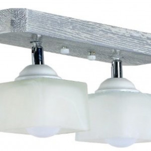 Люстра дерев'яна виробництво Sirius S7136/2 білий срібло на 2 плафона Люстра дерев'яна виробництво Sirius S7136/2 білий срібло на 2 плафона