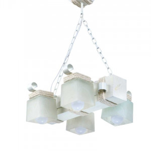 Люстра дерев'яна виробництво Sirius S7042/4 біла на 4 плафона Люстра дерев'яна виробництво Sirius S7042/4 біла на 4 плафона