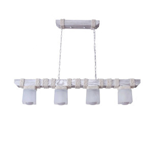 Люстра дерев'яна виробництво Sirius S7009/4 (біле срібло)