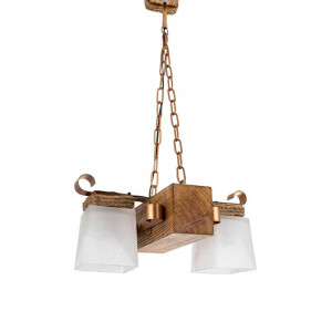 Люстра дерев'яна виробництво Sirius S7006/2 світлий обжиг на 2 плафона
