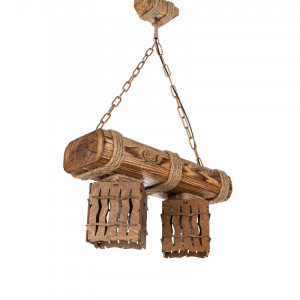 Люстра дерев'яна виробництво Sirius S7056/2 світлий обжиг на 2 плафона Люстра дерев'яна виробництво Sirius S7056/2 світлий обжиг на 2 плафона