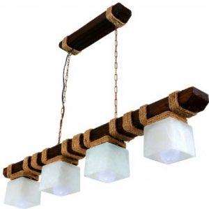 Люстра дерев'яна виробництво Sirius S7101/4 (темний обжиг) Люстра дерев'яна виробництво Sirius S7101/4 (темний обжиг)