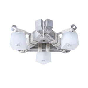 Люстра дерев'яна виробництво Sirius S7094/3 біле срібло на 3 плафона Люстра дерев'яна виробництво Sirius S7094/3 біле срібло на 3 плафона