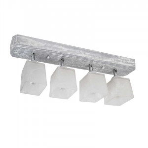 Люстра дерев'яна виробництво Sirius S7065/4 біле срібло на 4 плафона Люстра дерев'яна виробництво Sirius S7065/4 біле срібло на 4 плафона