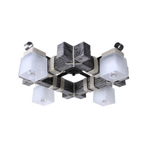 Люстра дерев'яна виробництво Sirius S7030/4 чорне срібло на 4 плафона Люстра дерев'яна виробництво Sirius S7030/4 чорне срібло на 4 плафона