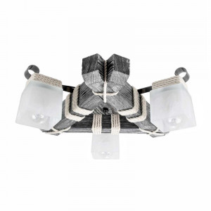 Люстра дерев'яна виробництво Sirius S7094/3 чорне срібло на 3 плафона Люстра дерев'яна виробництво Sirius S7094/3 чорне срібло на 3 плафона