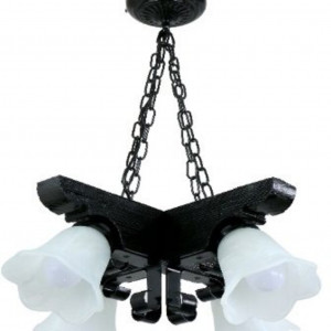 Люстра дерев'яна виробництво Sirius S7125/4 чорний на 4 плафона Люстра дерев'яна виробництво Sirius S7125/4 чорний на 4 плафона