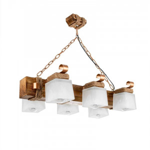 Люстра дерев'яна виробництво Sirius S7022/6 світлий обжиг на 6 плафонов Люстра дерев'яна виробництво Sirius S7022/6 світлий обжиг на 6 плафонов