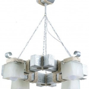Люстра дерев'яна виробництво Sirius S7013/4 біле срібло (S7137/4 б.с.) на 4 плафона Люстра дерев'яна виробництво Sirius S7013/4 біле срібло (S7137/4 б.с.) на 4 плафона