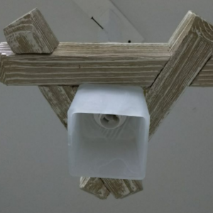 Люстра дерев'яна виробництво Sirius S7085/1 білий антик на 1 плафон Люстра дерев'яна виробництво Sirius S7085/1 білий антик на 1 плафон