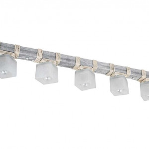 Люстра дерев'яна стельова виробництво Sirius S7044/5 біле срібло на 5 плафонів Люстра дерев'яна стельова виробництво Sirius S7044/5 біле срібло на 5 плафонів