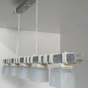 Люстра дерев'яна виробництво Sirius S7044/5 біле срібло на 5 плафонів Люстра дерев'яна виробництво Sirius S7044/5 біле срібло на 5 плафонів