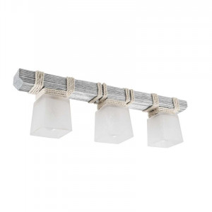 Люстра дерев'яна стельова виробництво Sirius S7044/3 біла срібло на 3 плафона Люстра дерев'яна стельова виробництво Sirius S7044/3 біла срібло на 3 плафона