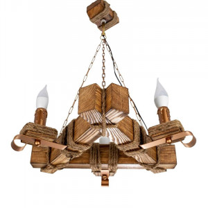 Люстра дерев'яна виробництво Sirius S7038/3 світлий обжиг на 3 лампочки Люстра дерев'яна виробництво Sirius S7038/3 світлий обжиг на 3 лампочки