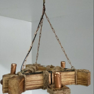 Люстра дерев'яна виробництво Sirius S7038/3 світлий обжиг на 3 лампочки Люстра дерев'яна виробництво Sirius S7038/3 світлий обжиг на 3 лампочки