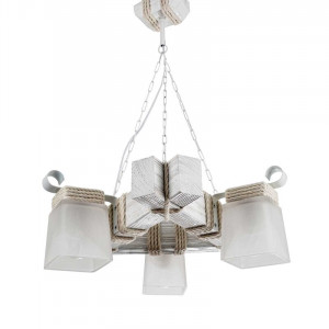 Люстра дерев'яна виробництво Sirius S7040/3 біла на 3 плафона Люстра дерев'яна виробництво Sirius S7040/3 біла на 3 плафона