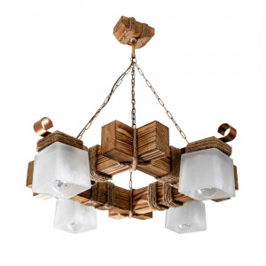 Люстра дерев'яна виробництво Sirius S7013/4 світлий обжиг на 4 плафона Люстра дерев'яна виробництво Sirius S7013/4 світлий обжиг на 4 плафона