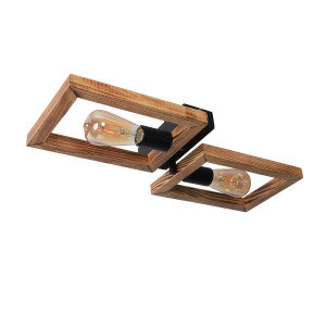 Люстра дерев'яна виробництво Sirius S7146/2 світлий обжиг+чорний на 2 лампочки Люстра дерев'яна виробництво Sirius S7146/2 світлий обжиг+чорний на 2 лампочки