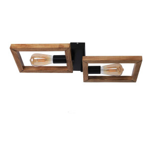 Люстра дерев'яна виробництво Sirius S7146/2 світлий обжиг+чорний на 2 лампочки Люстра дерев'яна виробництво Sirius S7146/2 світлий обжиг+чорний на 2 лампочки