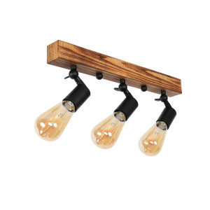 Люстра дерев'яна виробництво Sirius S7148/3 світлий обжиг+чорний на 3 лампочки Люстра дерев'яна виробництво Sirius S7148/3 світлий обжиг+чорний на 3 лампочки