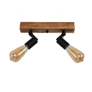 Люстра дерев'яна виробництво Sirius S7148/2 світлий обжиг+чорний на 2 лампочки Люстра дерев'яна виробництво Sirius S7148/2 світлий обжиг+чорний на 2 лампочки