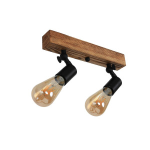 Люстра дерев'яна виробництво Sirius S7148/2 світлий обжиг+чорний на 2 лампочки Люстра дерев'яна виробництво Sirius S7148/2 світлий обжиг+чорний на 2 лампочки