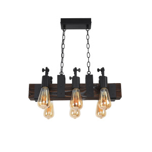 Люстра дерев'яна виробництво Sirius S7153/6 темний обжиг на 6 плафонов Люстра дерев'яна виробництво Sirius S7153/6 темний обжиг на 6 плафонов
