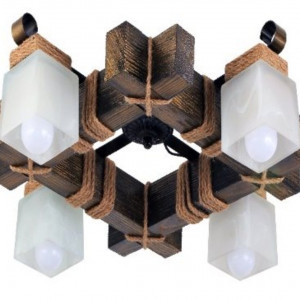 Люстра дерев'яна виробництво Sirius S7030/4 (чорне золото) Люстра дерев'яна виробництво Sirius S7030/4 (чорне золото)