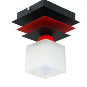 Люстра металева виробництво Sirius PR 1008/1 чорний+червоний на 1 плафон