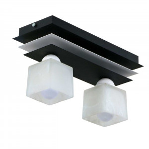 Люстра металева виробництво Sirius PR 1012/2 чорний+білий на 2 плафона