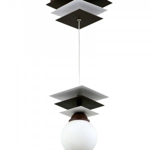 Люстра підвісна металева виробництво Sirius PR 1018/1 коричневий+білий на 1 плафон