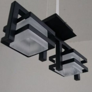 Люстра металева виробництво Sirius PR 1037/2 чорний на 2 плафона