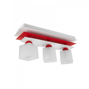 Люстра металева виробництво Sirius PR 1009/3 білий+червоний на 4 плафона