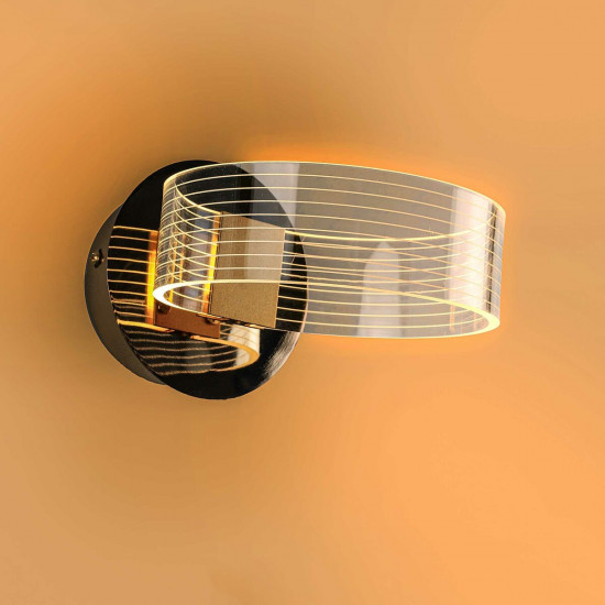 Бра настінна світлодіодна акрилова Sirius N 3705-1 GOLD 12W Зображення №1 Бра настінна світлодіодна акрилова Sirius N 3705-1 GOLD 12W фото № 1