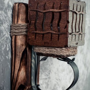 Бра дерев'яне виробництво Sirius S7092/1 темний обжиг на 1 плафон