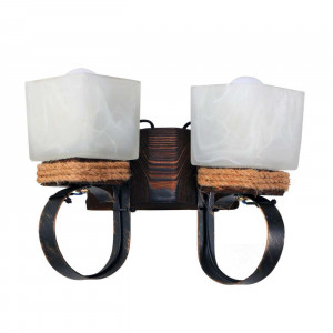 Бра дерев'яне виробництво Sirius S7011/2 темний обжиг на 2 плафона