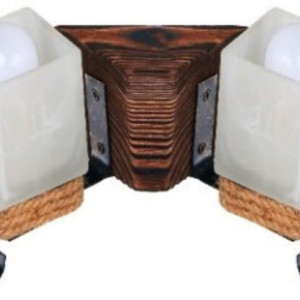 Бра дерев'яне виробництво Sirius S7012/2 темний обжиг на 2 плафона