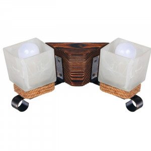 Бра дерев'яне виробництво Sirius S7012/2 темний обжиг на 2 плафона