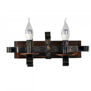 Бра дерев'яне виробництво Sirius S7014/2 темний обжиг на 2 лампочки