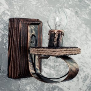 Бра дерев'яне виробництво Sirius S7026/1 темний обжиг на 1 лампочку