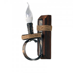 Бра дерев'яне виробництво Sirius S7026/1 темний обжиг на 1 лампочку