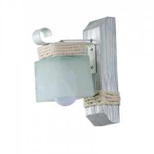 Бра дерев'яне виробництво Sirius S7027/1 біла срібло (S7126/1 б.с.) на 1 плафон