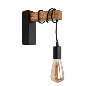 Бра дерев'яне виробництво Sirius S7128/1 світлий обжиг+чорний на 1 лампочку
