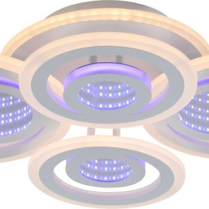 Люстра світлодіодна акрілова Sirius LI8889/2+2 WH (BL+YL) 104W+44W