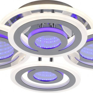 Люстра світлодіодна акрілова Sirius LI8889/2+2 CR (BL+YL) 104W+44W