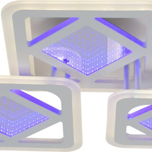 Люстра світлодіодна акрілова Sirius LI8885/3A WH (BL+YL) 98W+42W