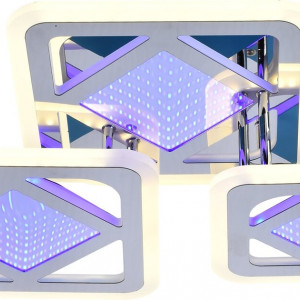 Люстра світлодіодна акрілова Sirius LI8885/3A CR (BL+YL) 98W+42W